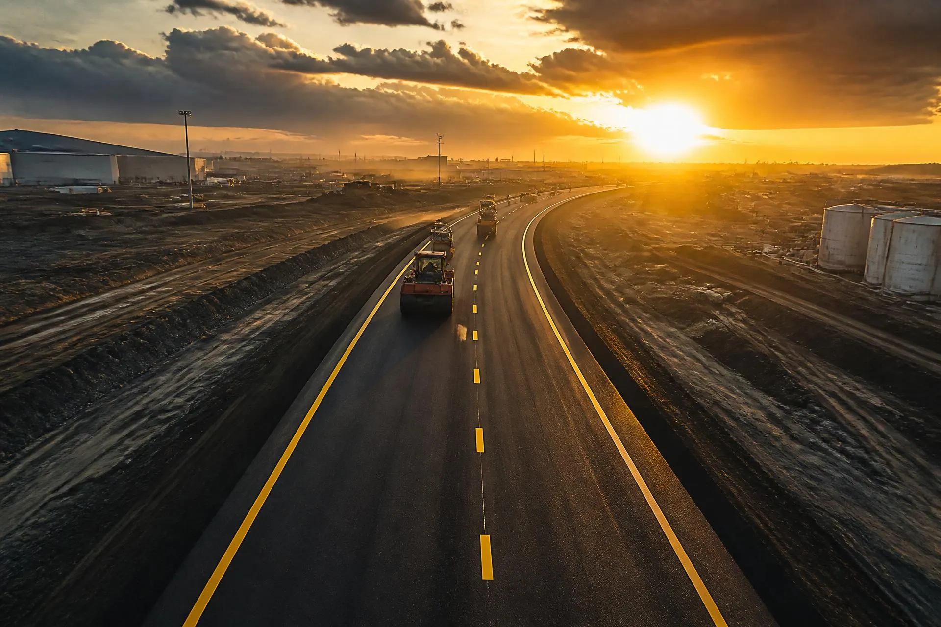 Rodovia recém pavimentada ao entardecer no Estado de São Paulo — JD Tapa Buraco